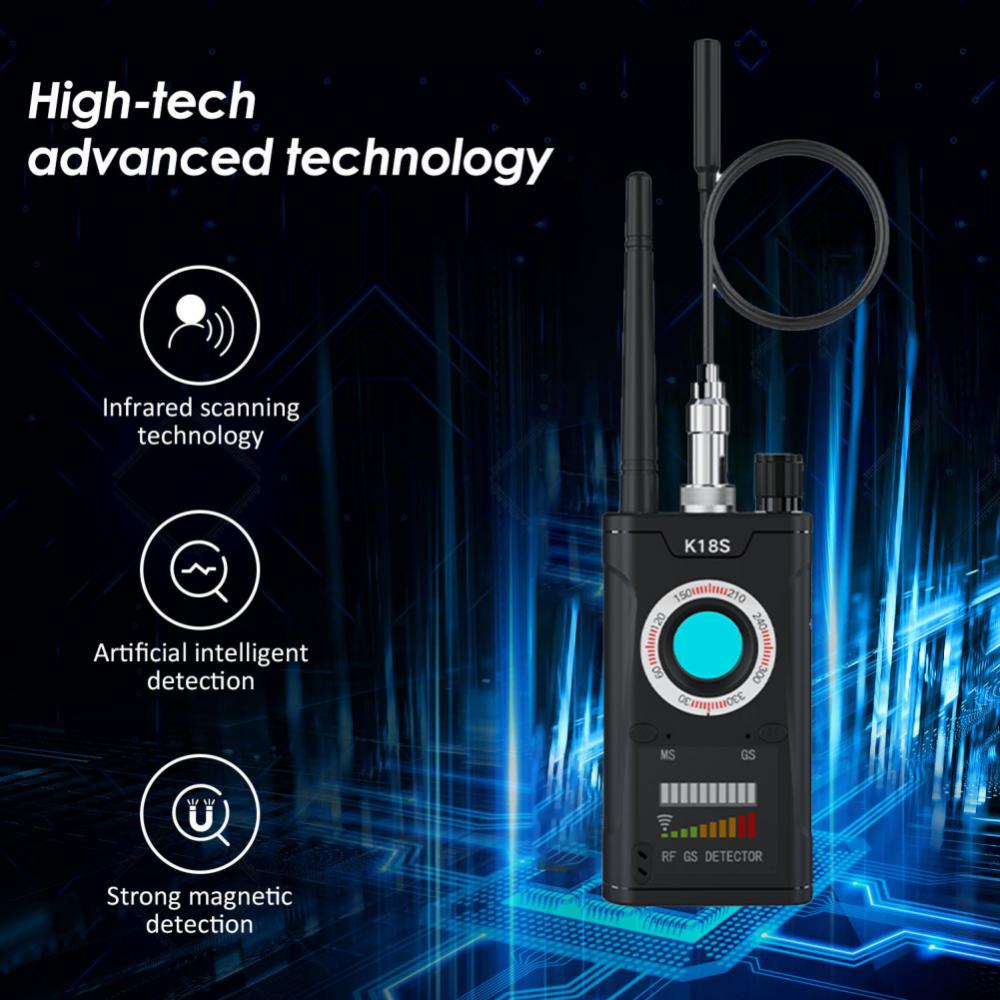 K18S Multifunction Eavesdropping Hidden Camera Detector RF Wireless Gsm Sound Signal Wiretapping GPS Tracker Cam Detector Bug