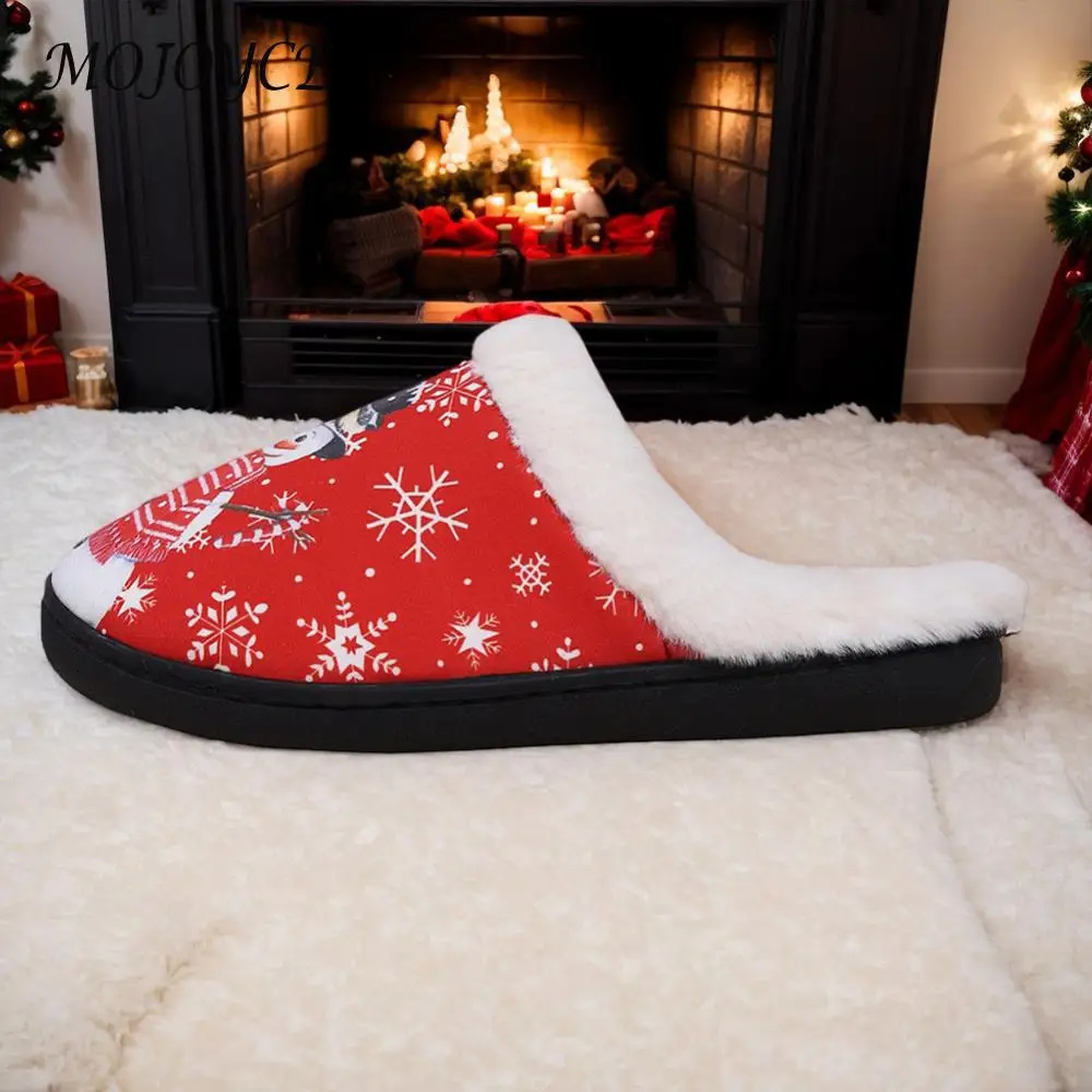 Christmas snowman slider flat slider comfortable fluffy snowman slider anti slip cute mens fur slider 241113
