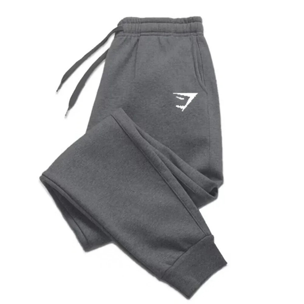 Mens laceup sweatpants casual wool running wear with stylish print fall and winter 241114