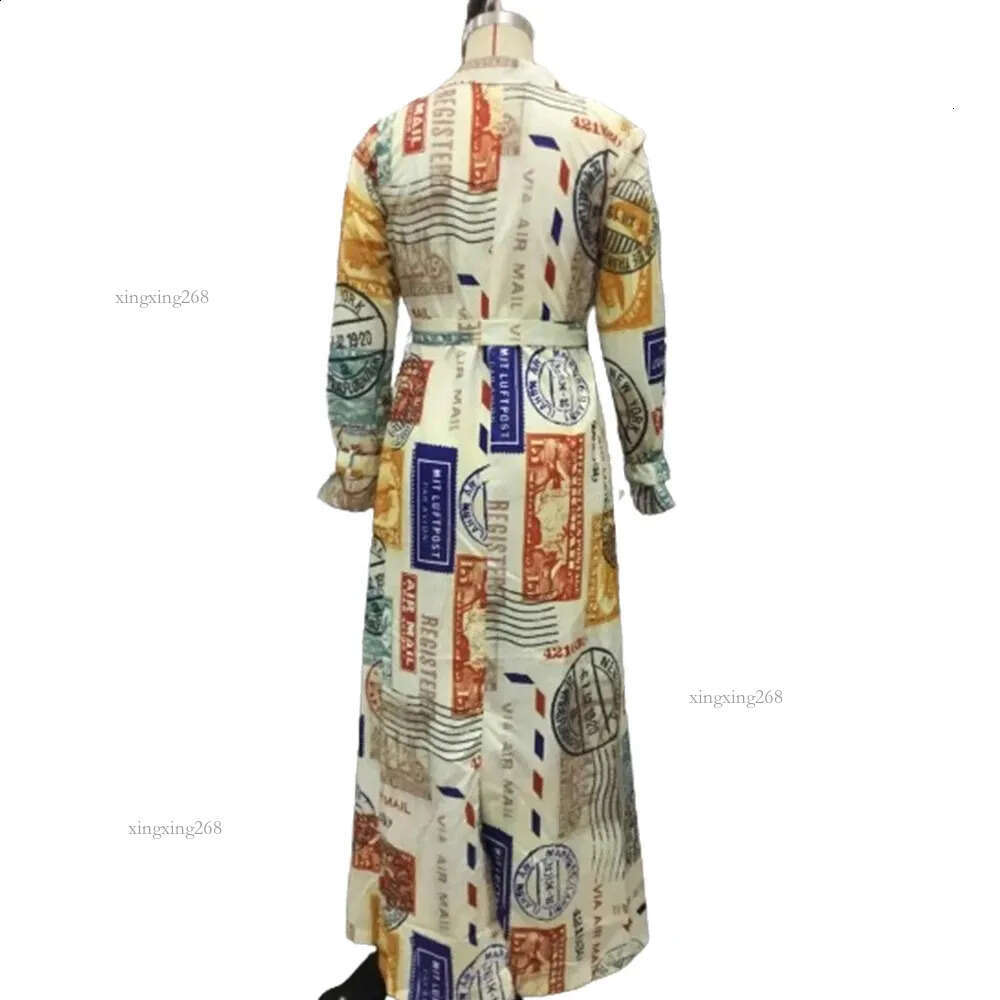 Womens oversized trench coat grass printed long stand up collar and lapel pocket street outerwear jacket 240826