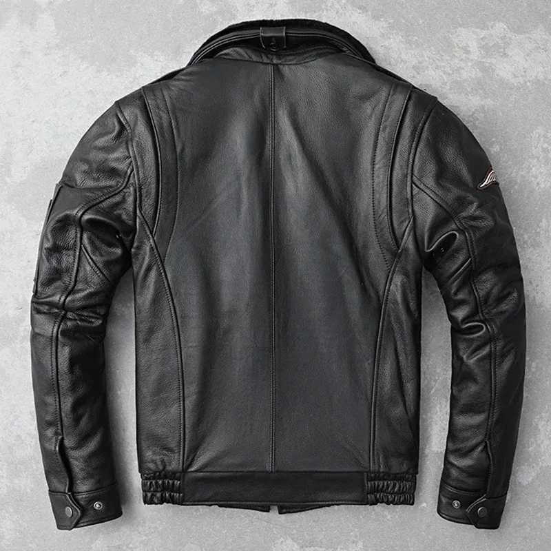 Retro brown flying leather denim jacket pilot bomber mens jacket motorcycle jacket autumn W241113