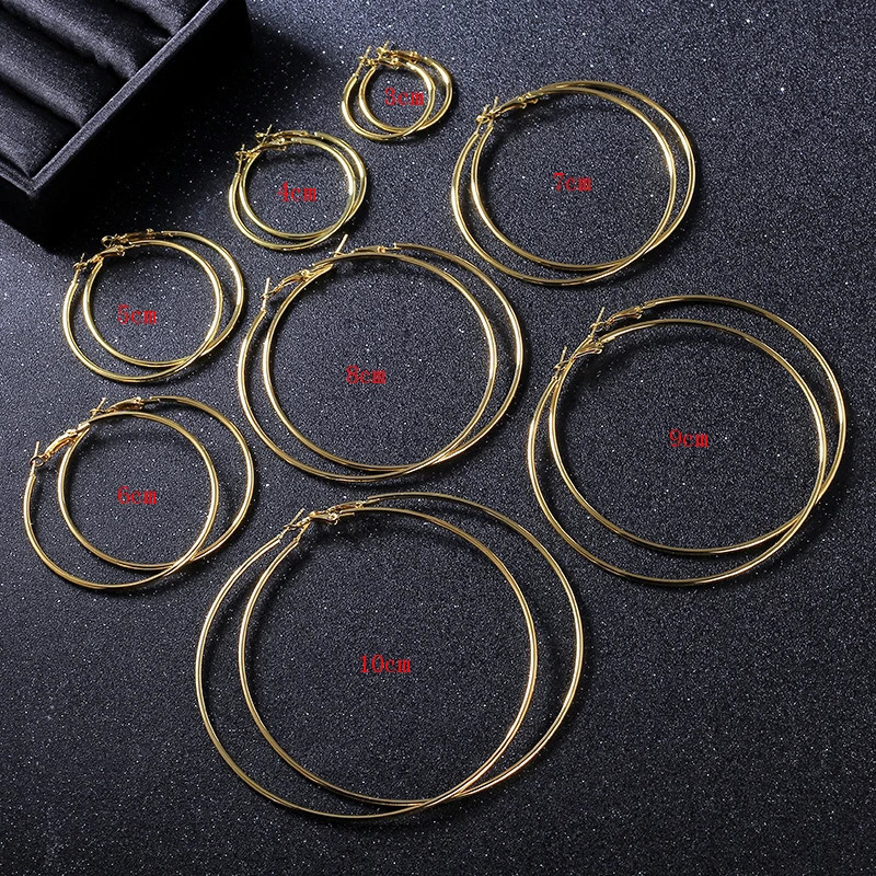 BLIJERY Trendy Large Hoop Earrings Big Smooth Circle Basketball Brincos Celebrity Loop for Women Jewelry 241114