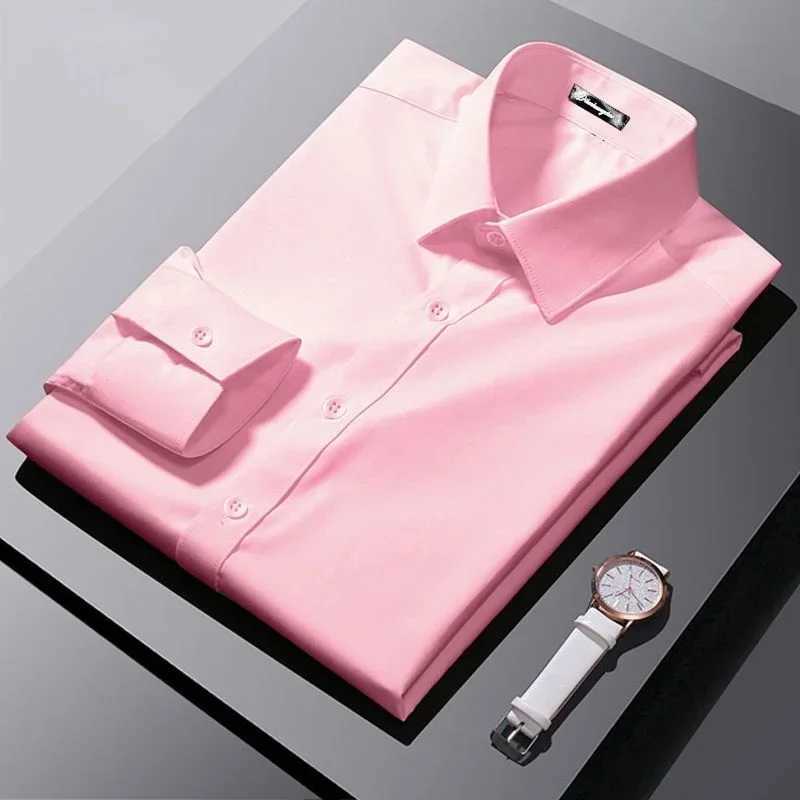 Red Mens Shirt Long Sleeve Slim Fit Business Suit Shirt Best Man Mens Large ropa clothing shirts for menXJ24113