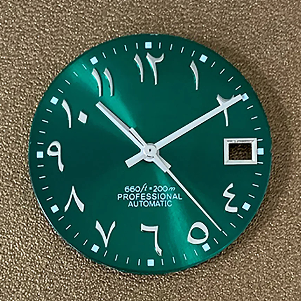 Arabic Numerals Watch Dial, 28.5mm, for NH35 NH36 Movement Watch Accessories, Sunburst Arabic Dial NH35, 4.2 3.8 3.0 Crown