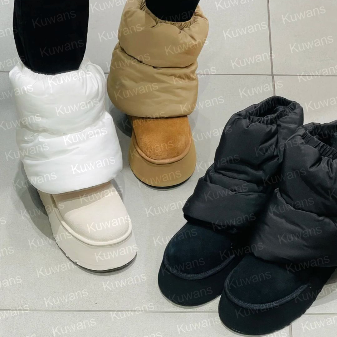 Women Classic Mini Dipper Puffer Boots Ultra Mini Snow Boot Platform Short Women Fur Sheepskin Tasman Tazz Chestnut Winter Boot Size 35-40