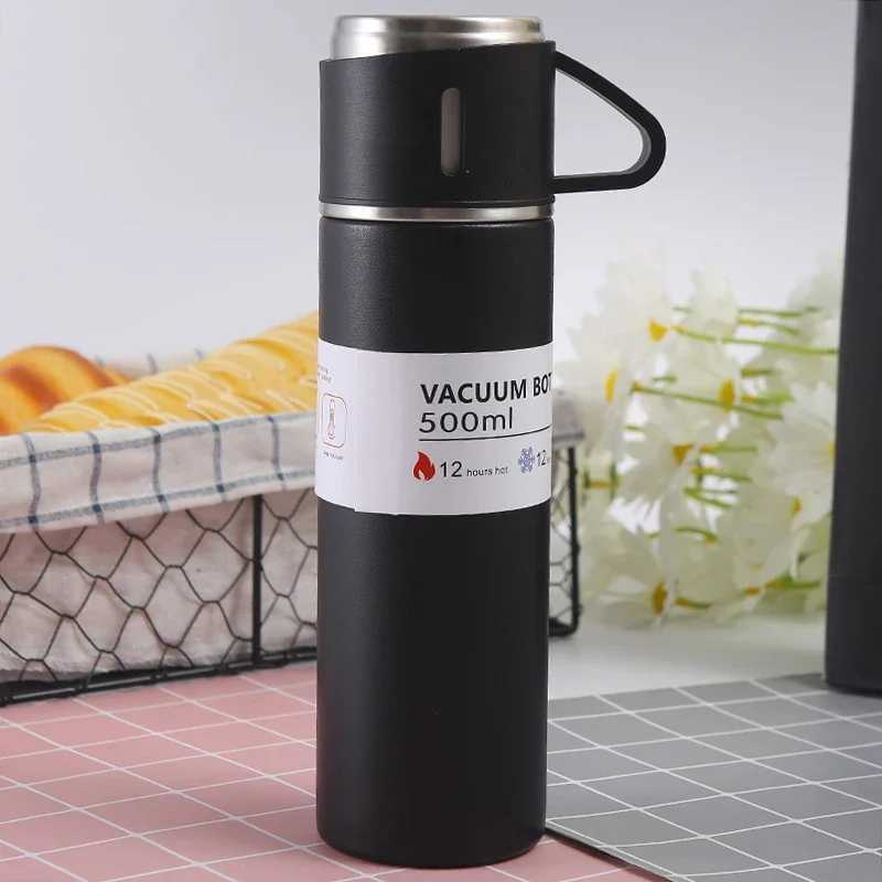 Vacuum film and thermostat set hot water bottle beverage Fathers Day gift He Stainless Steel 500ml hot cooler Y241114