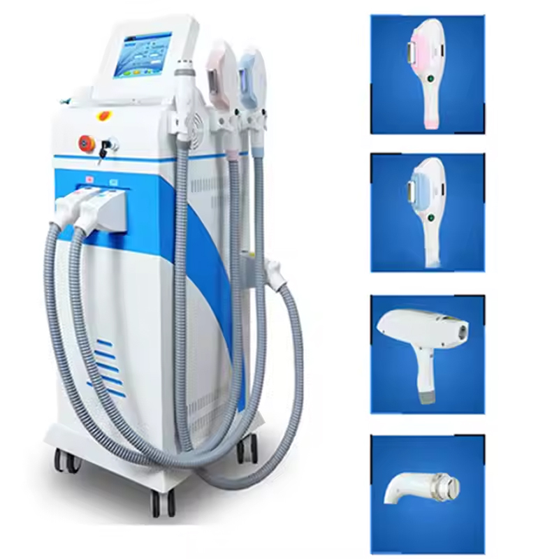 Hot sale 4 in 1 Rf Laser Hair Removal ipl opt nd yag Acne freckles remove q switch Tattoo removal Machine For Salon