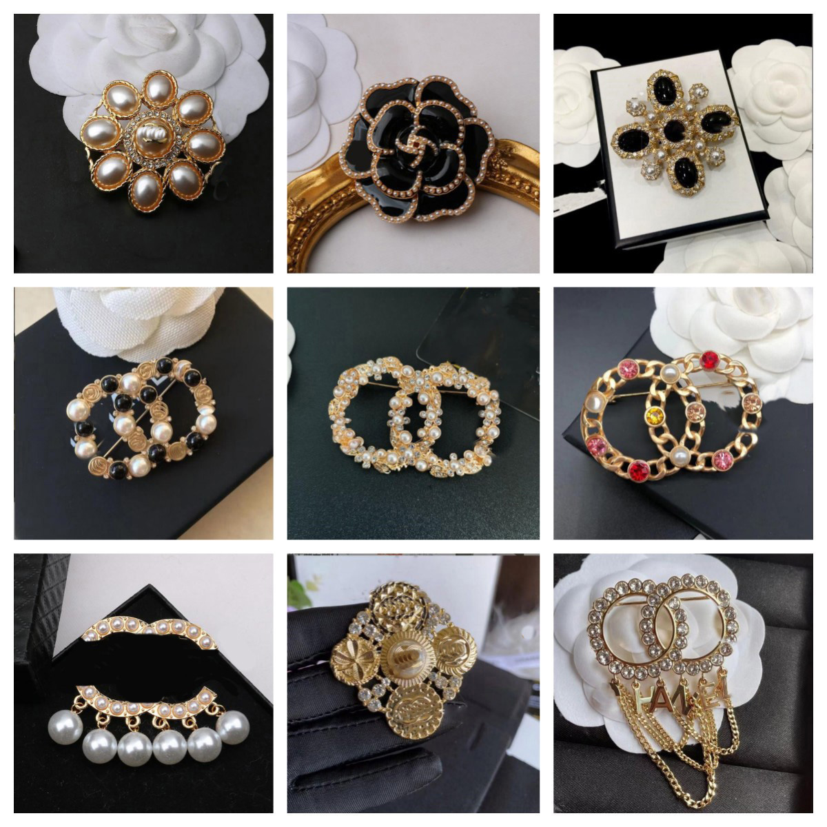 Newest Designer Brooch 18K Gold Plated Letters Diamond Brooches Pin Luxury Crystal Rhinestone Pearl Brooch Pins Charm Unisex Broochs Party Gift