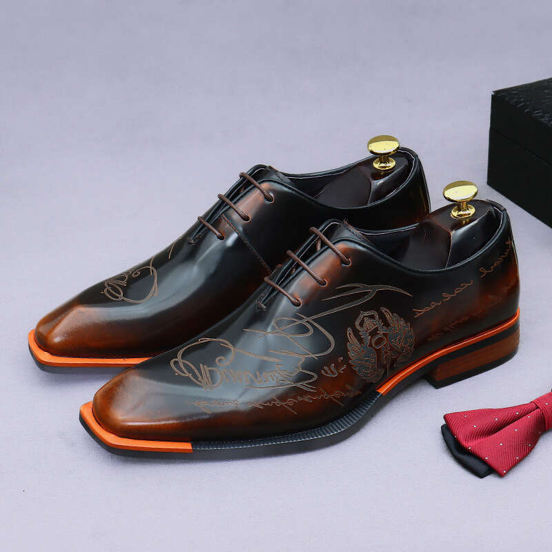 Italian Patent Mens Dress Brand Handmade Platform Elegant Genuine Leather Wedding Oxfords Shoes Man