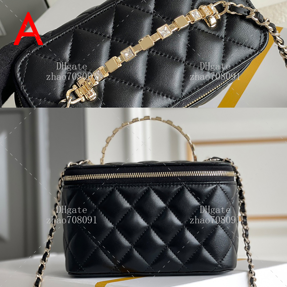 Cosmetic bag 10A Top quality designer bag 17cm genuine leather chain bag shoulder bag With box C599
