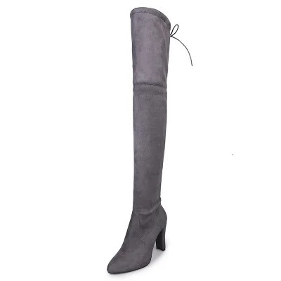 Sexy party boots fashionable suede leather shoes womens knee boots elastic shoes winter high botas 326 241113