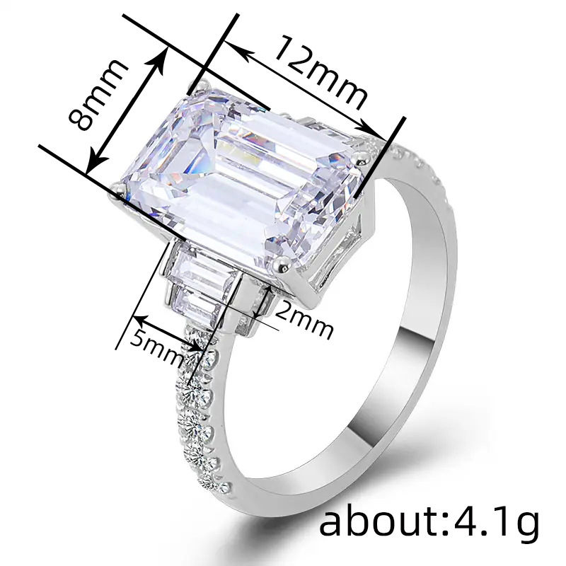 2025 Top Sell Gorgeous Wedding Rings Luxury Jewelry 925 Sterling Silver Fill Large White Cubic Zircon CZ Diamond Eternity Women Engagement Designer Ba