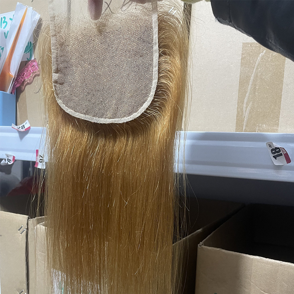 27# Color 2*6 6*6 13*4 Lace Frontal Silky Straight Brazilian Human Hair Peruvian Indian Top Closures 10-24inch Free Middle Part