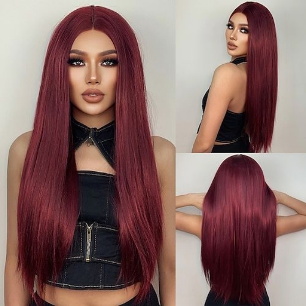 13x4 HD Blonde Lace Front Wig Straight Fashion Synthetic Wig 180 Ddensity Black Hair Headband Half Wig Heat Resistant for Women Pre Plucked