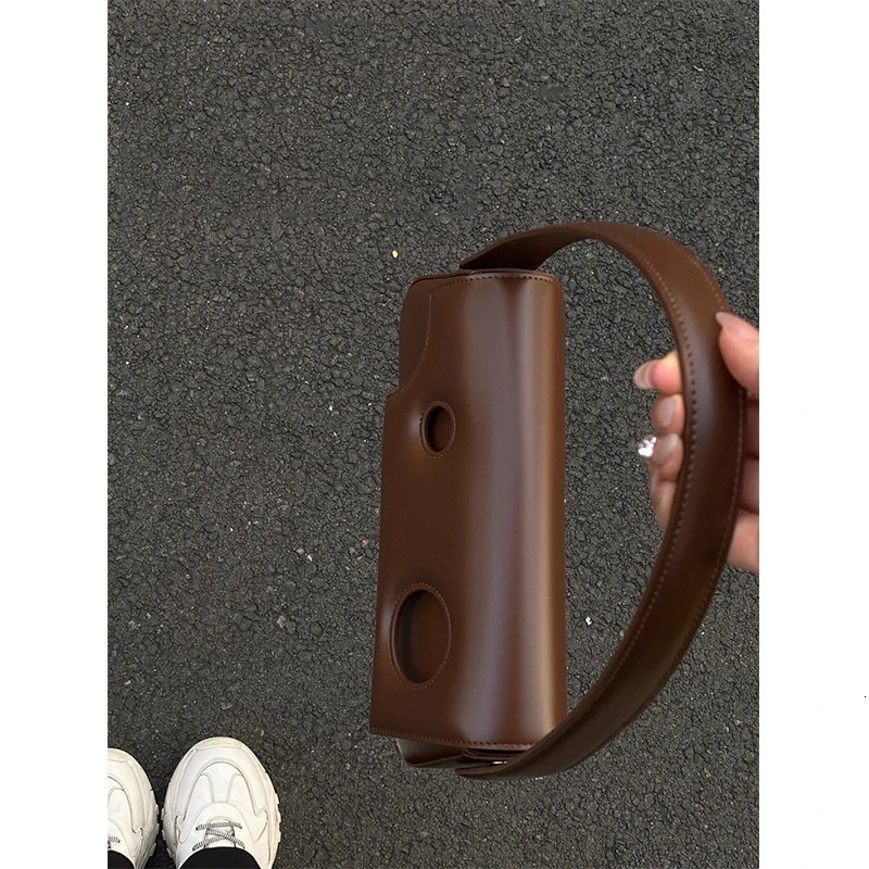 Autumn Winter Fashion High Level Women Single Shoulder Bag Solid Hollow Out PU Leather Female Handbag Casual Simple Underarm Bag 241114