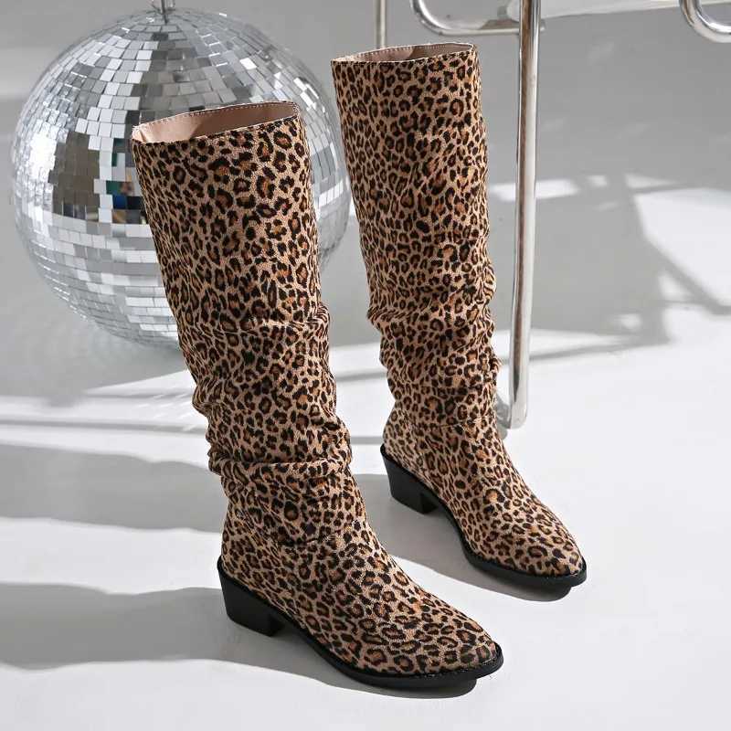 Hot S Wen Shoes Slippery - Wen Boots Fi Leopard Printed Modern Boots Wen New Plus Knee High Boots Zapatos M241113