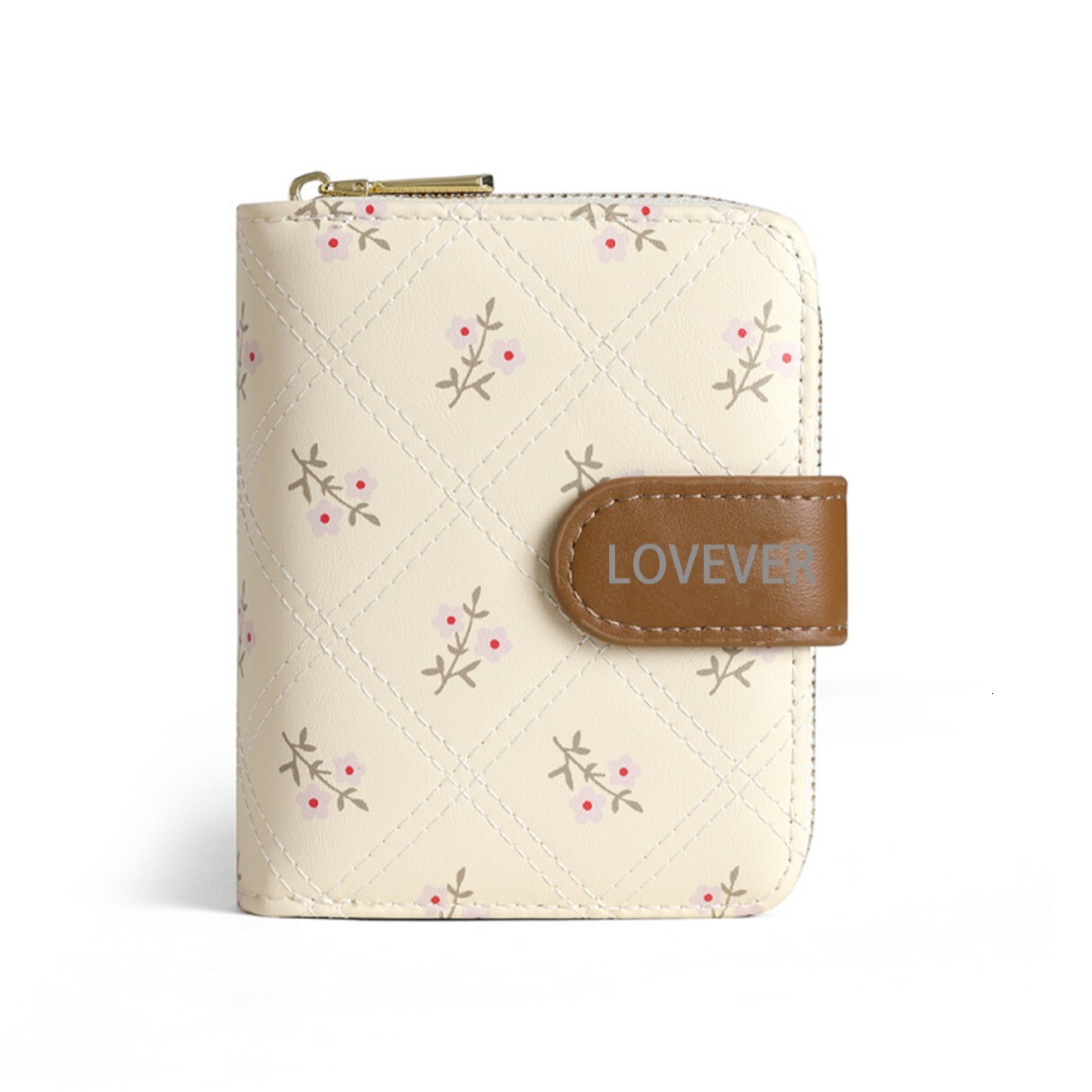 Free Shipping New Women's Short Printed Card Bag Designer Button Zipper Wallet