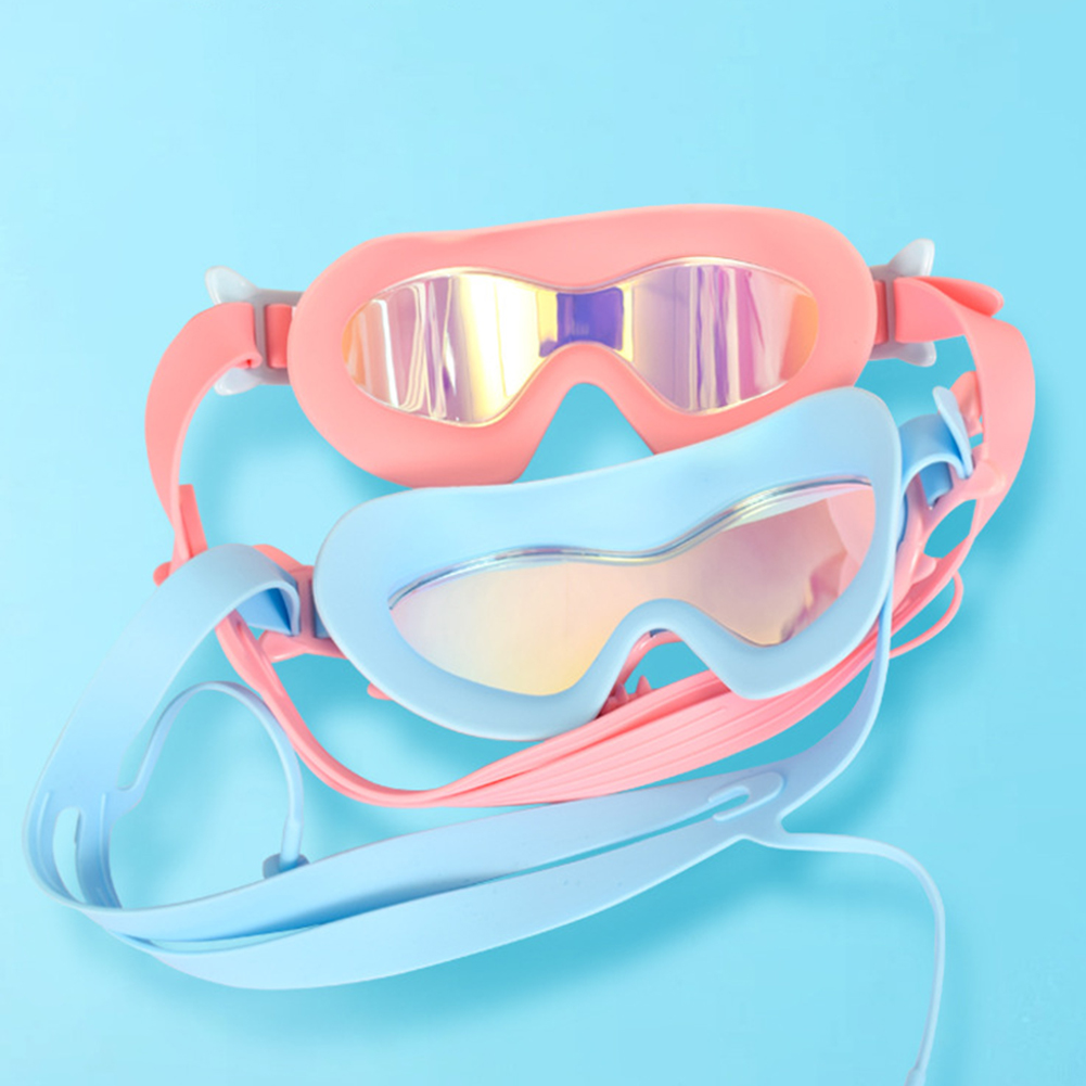 Children Swim Eyewear Waterproof Silicone with Earplugs Snorkeling Diving Goggles Safe Soft Elastic Antifogging for Water Sports