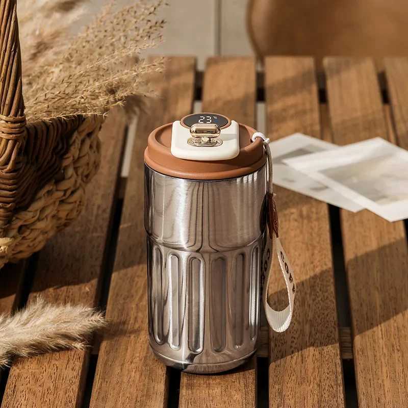 450ML Smart Travel Coffee g Display LED Temperature Thermostat g Stainless Steel Insulated Thermostat Bottle Portable Vacuum Film Y241114
