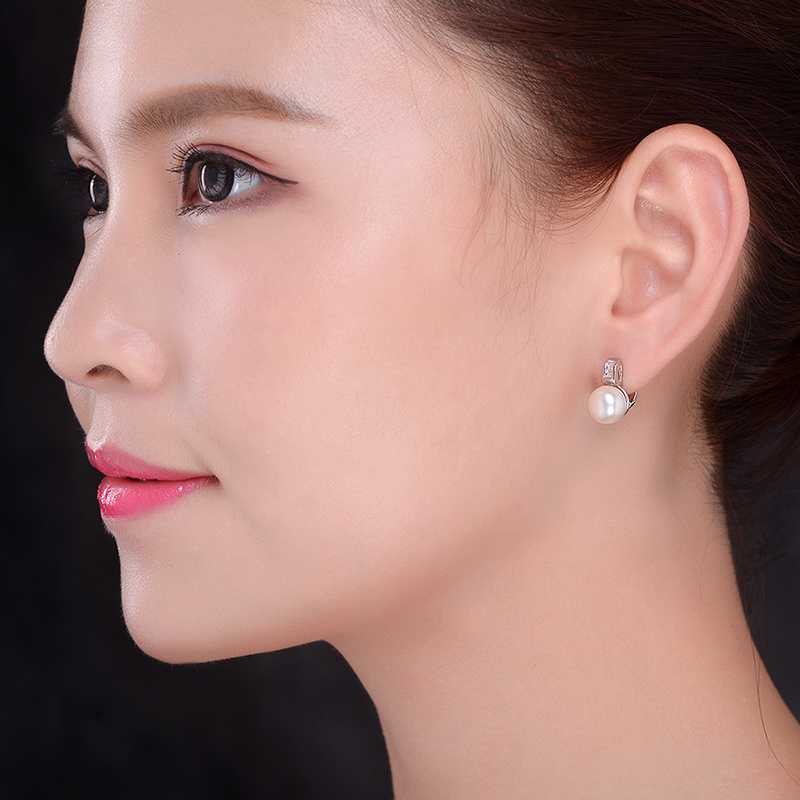 Sinya Freshwater Pearls Earring 925 Sterling Silver Euro English Lock Fine Jewelry New And Hot Hoop Earrings for Women Ladies