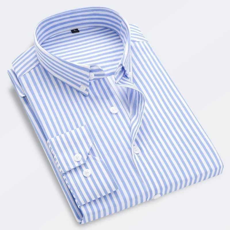 Brand New Men Shirt Male Dress Shirts Striped Mens Casual Long Sleeve Business Formal Plaid Shirt camisa socialXJ24113
