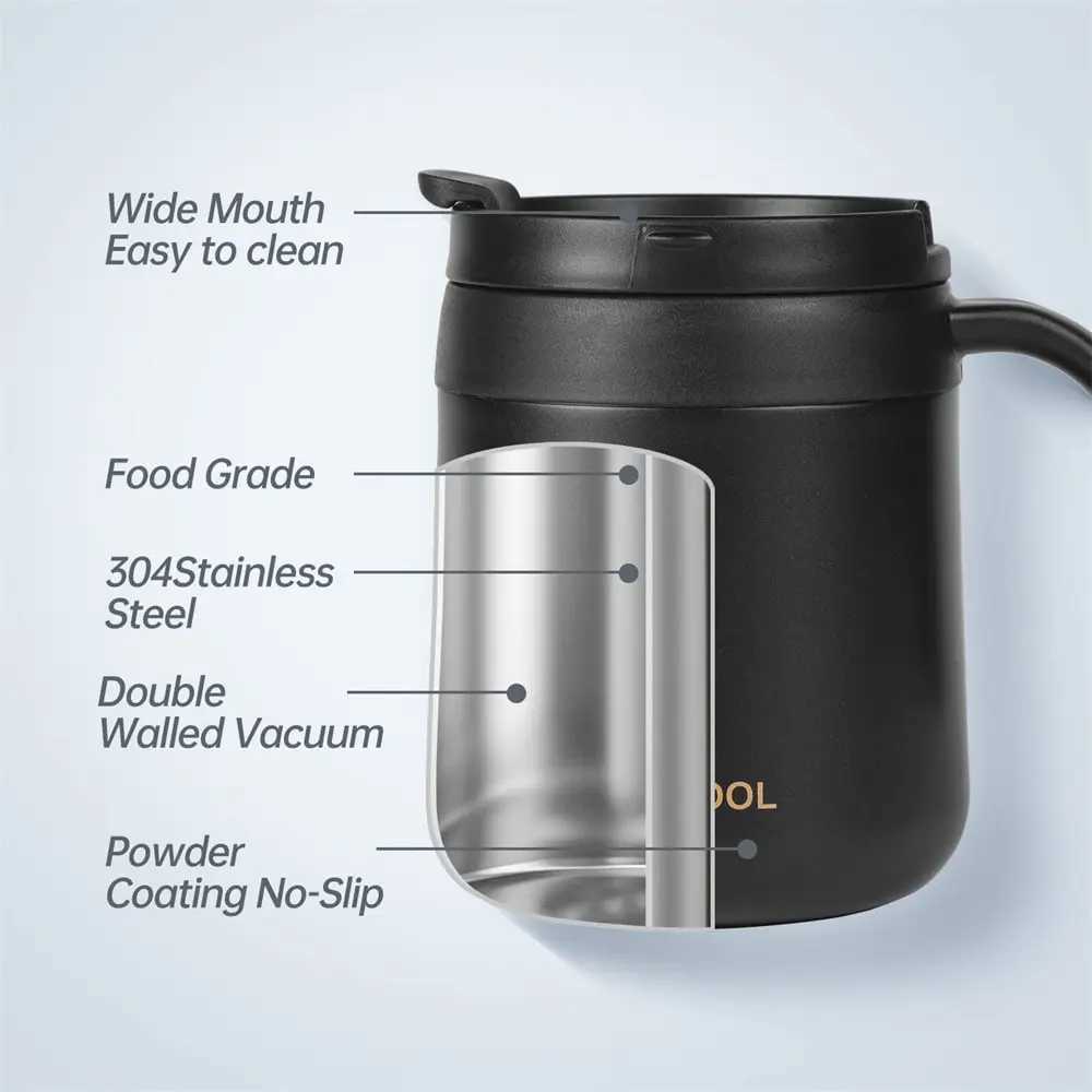 350/500ml Insulated Coffee g Stainless Steel Insulated Coffee Thermos Tea Cup with Lips and Handle Y241114
