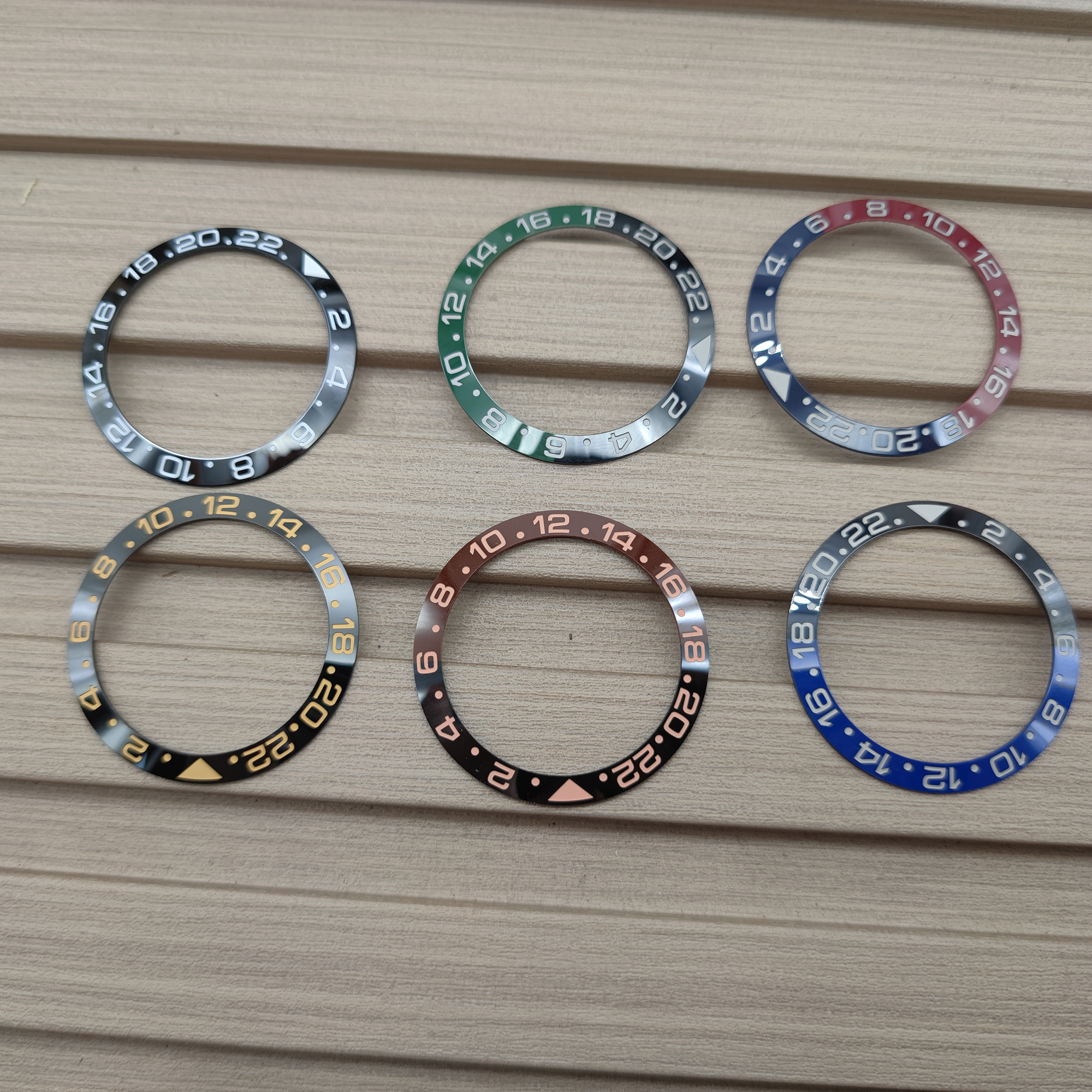 original ceramic blue red bezel insert ring 24 hours gmt 38mm30.5mm for rlx sub watch replace accessories parts