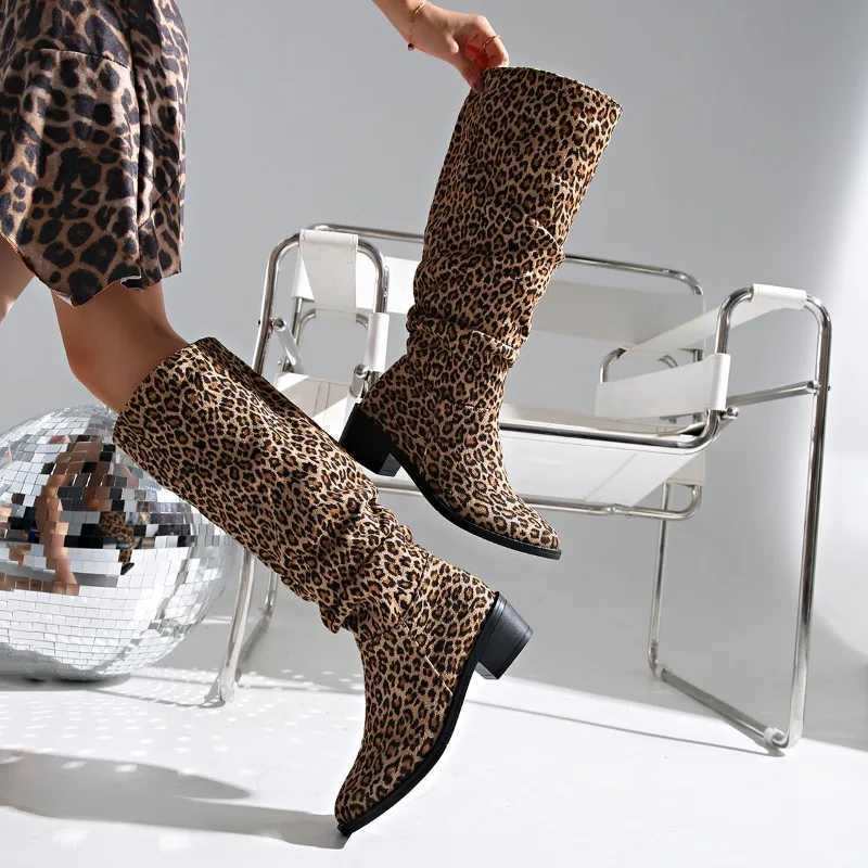 Hot S Wen Shoes Slippery - Wen Boots Fi Leopard Printed Modern Boots Wen New Plus Knee High Boots Zapatos M241113