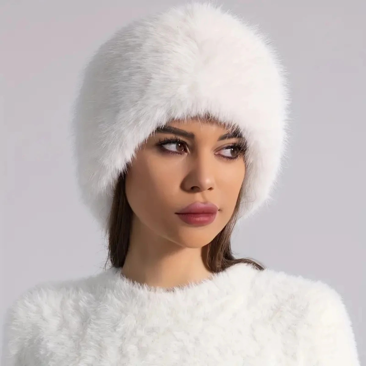 Winter lmitation Fur Thickened Hat Without Top BreathableComfortable Outdoor Travel Brimless 241114