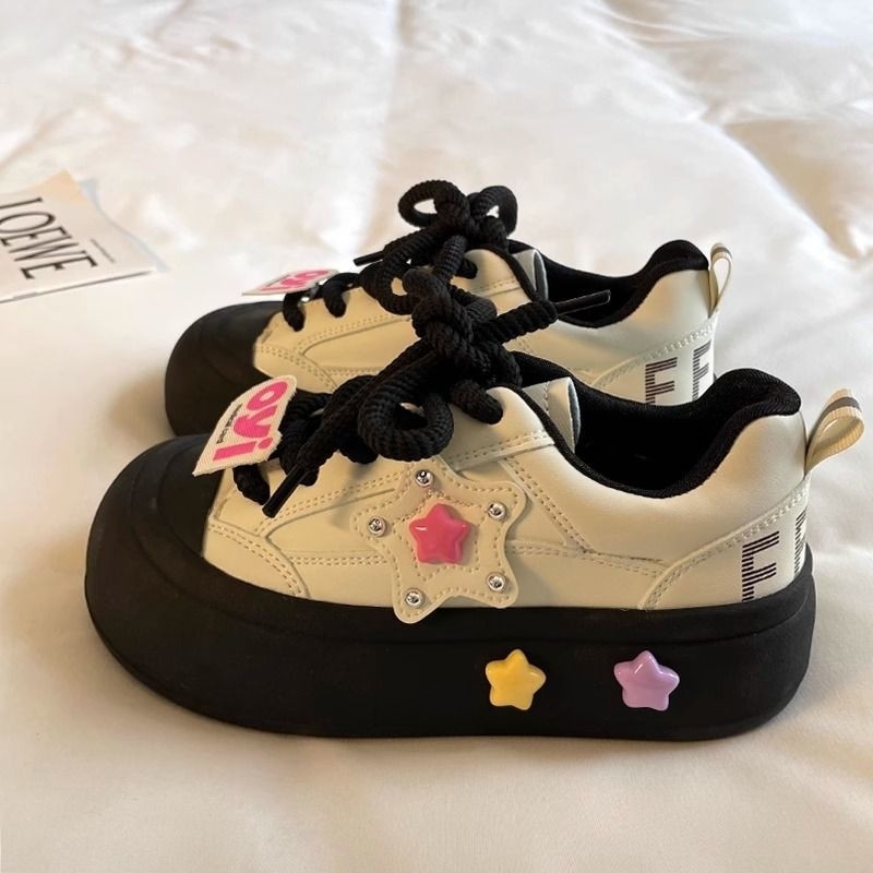 Free shipping designer girls' black sports shoes 2024 autumn new fashionable soft soled casual shoes