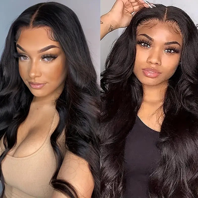 Brazilian Long Deep Wave Ombre Color Full Lace Front Wigs Simulation Human Hair Transparent Heat Resistant Glueless Wine Red Synthet Silky Wig for Bla
