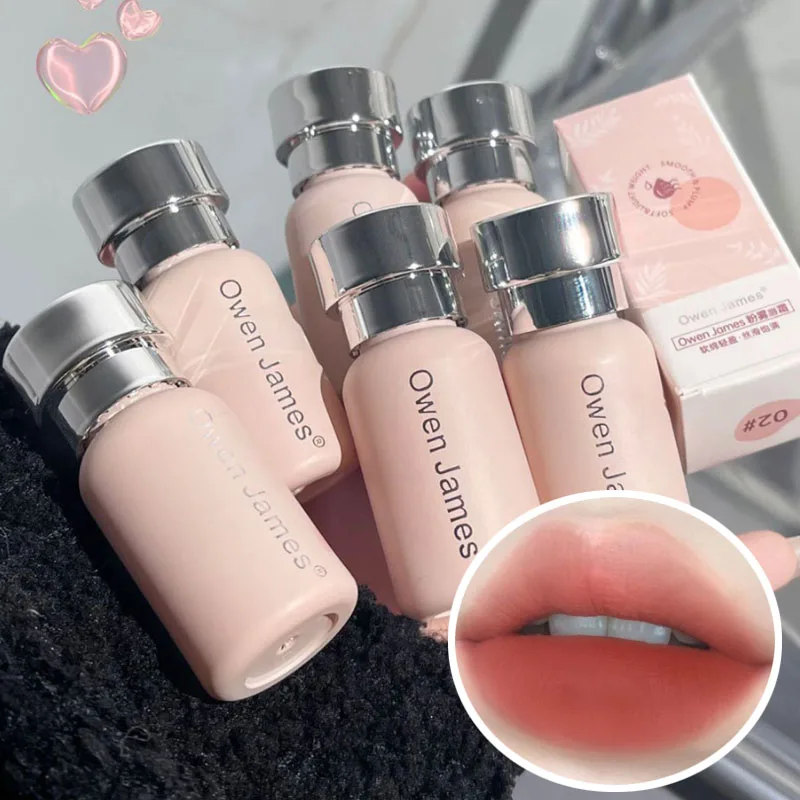Velvet Matte Lip Gloss Sexy Nude Smooth Lip Mud Waterproof Long Lasting Liquid Lipstick Cosmetics Moisturizing Lip Korean Makeup