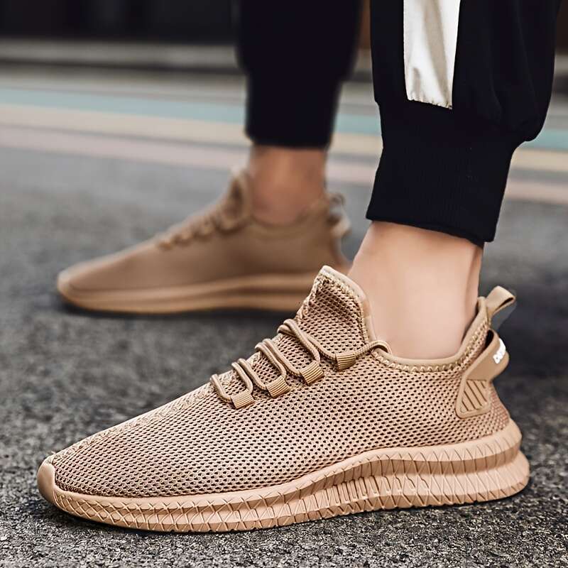 Men's Breathable Slip-On Sneakers - Soft Woven Non-Slip Sole for Outdoor Training, Running, and Workout