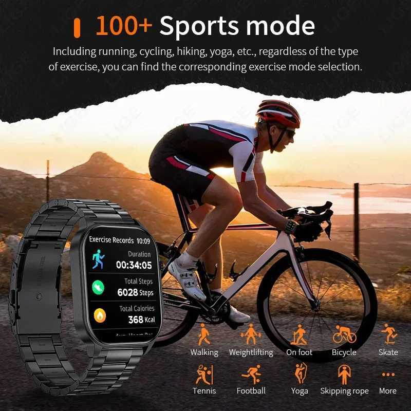 2024 Mens Watch Outdoor Flashlight Military IP68 Waterproof Smart Watch Mens Rate Sports Fitness Watch BT Call Smart Watch Y241114