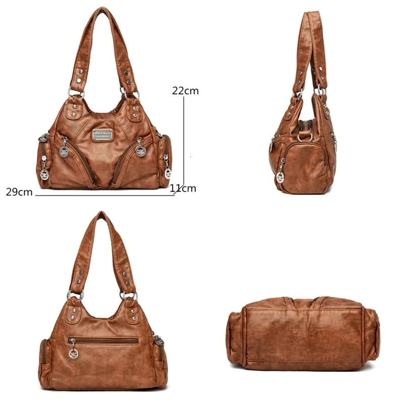 Soft Pu Leather Girl Shoulder Bag Black Handbag ly Arrived Mini Motorcycle Bag Womens Cross Body 241113