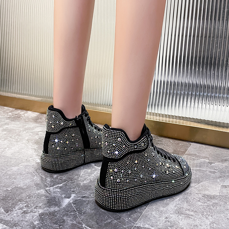 2025 New Women's Sneakers Luxury Rhinestone Casual Shoes Women Outdoor Platform Running Shoes Designer Female Sports Shoes Shining Crystal Sneake