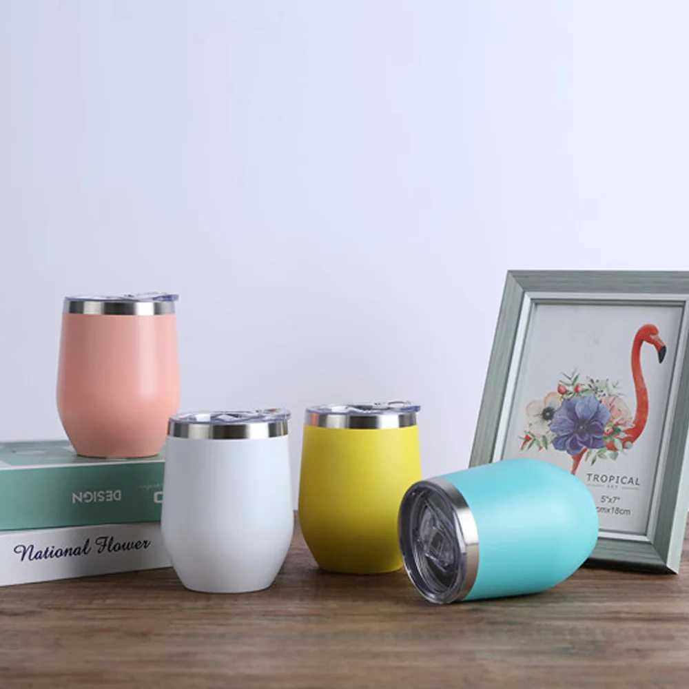 12 oz Eggshell Wine Stainless Steel Hot Water Bottle Beer GS Hot Glass Beer Crazy Coffee Cup Travel Y241114