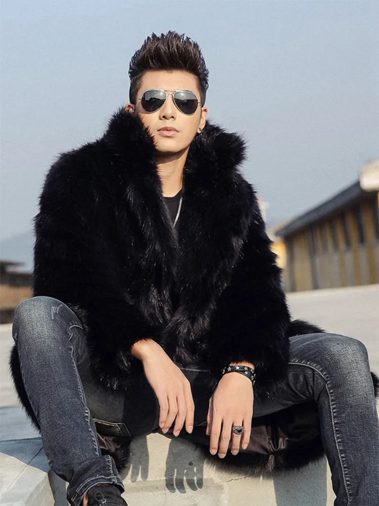 PFHQ Winter Mens Long Fox Hair Coat Fashionable Handsome Fashionable and Casual Fur Thick Windproof Clothing 21Q4434 241113
