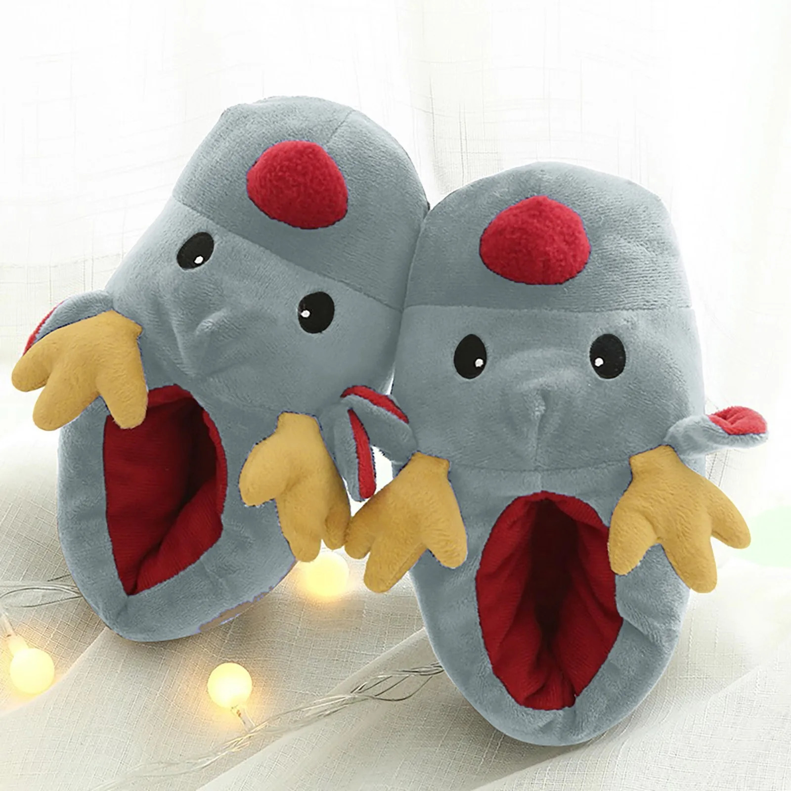 Winter Christmas Deer Slippers Soft Shoes Plush Winter Cotton Couple Cute Christmas Warm Cotton Indoor Womens Slippers 241113