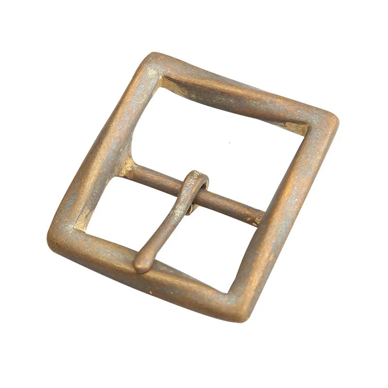 Solid Brass vintage Metal Belt Buckle 40mm Mens Stainless Steel Single Pin DIY Leather Craft 240401
