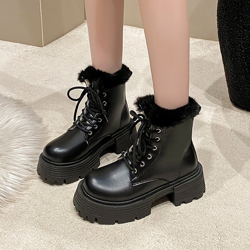 2024 new free shipping designer boots for womens black white Winter velvet insulation martin boots size 35-40