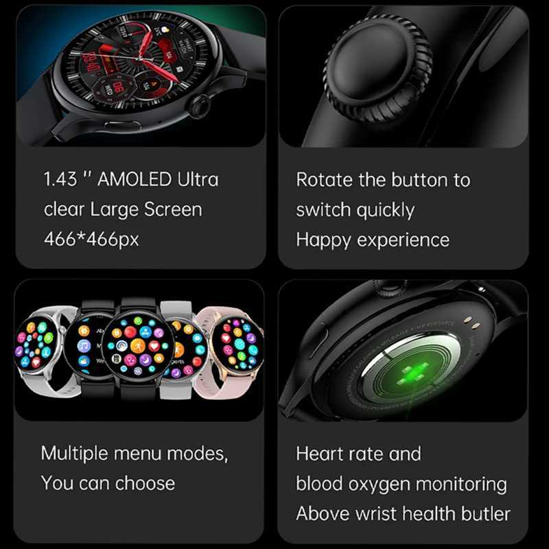2024 True AMOLED smartwatch for women Sn Always Show Time 466 * 466 HD health tracker Vo Calling smartwatch Wen For Xai Y241114