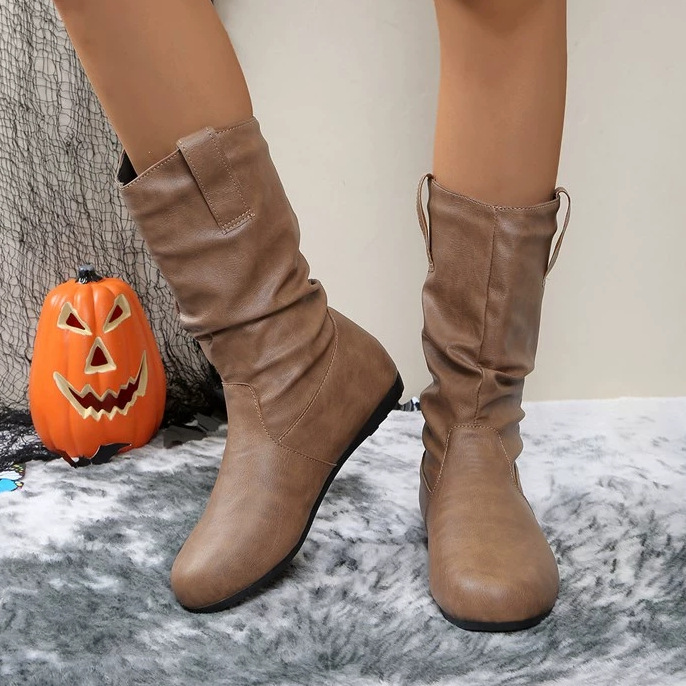 Women's New Plus Size Flat Bottomed Casual Fashion Boots.