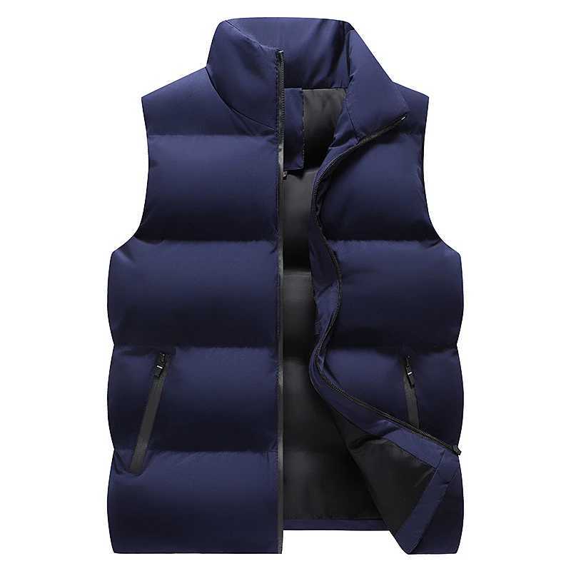 Men Puffer Vest Autumn Winter Quilted Jacket Black Grey Sleeveless Coat Casual Parkas Thick Warm Outwear Vest Jacket Clothing W251029