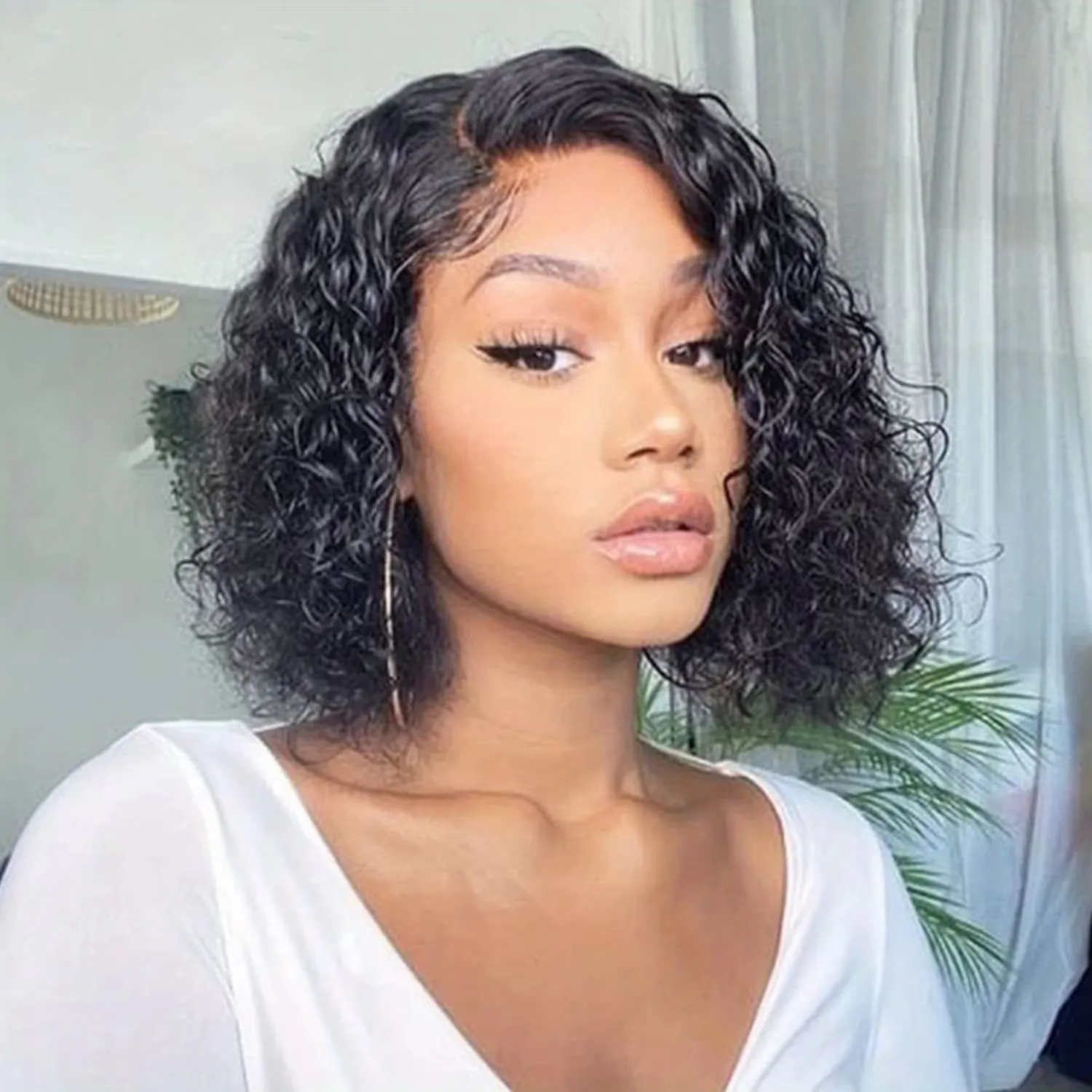Kinky Curly 13x4 280 Ddensity For Women New Brazilian Hair Water Wave Lace Front Pre Plucked Black Natural Really Human Wigs Heat Resistant