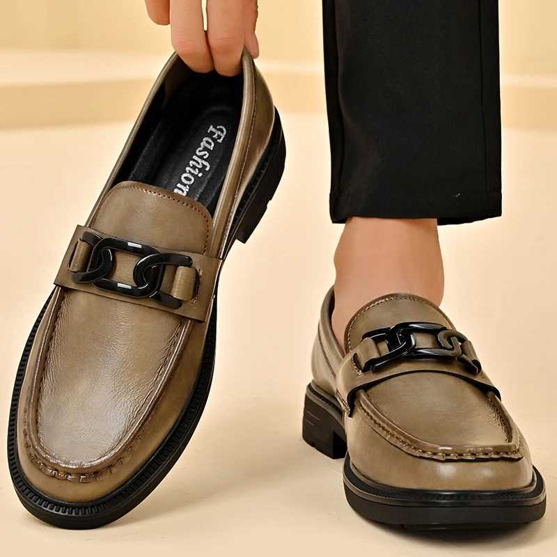 Handmade Casual Loafers Breathable Male Driving Flats Hot Sale Man Platform Business Shoes Genuine Leather Mens Slip ShoesXJ250118