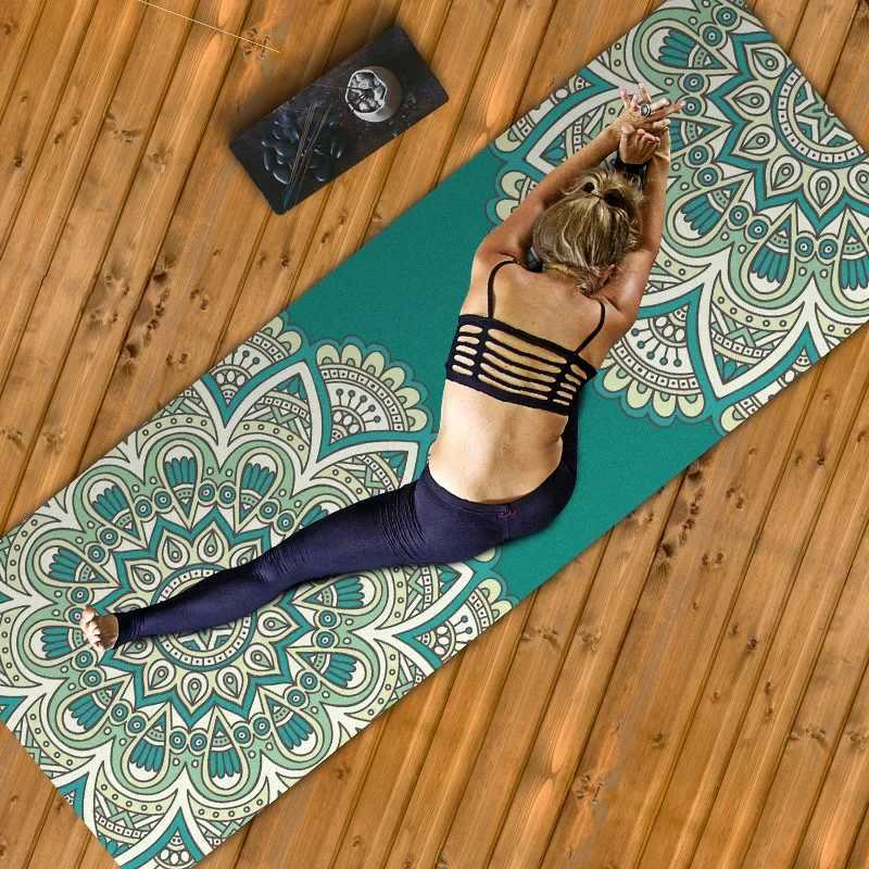 Yoga Mat Foldab Anti Slip Suede Sports Mat Natural Rubber Fitn Mat Pilates Gym Exercise PadsXJ241114