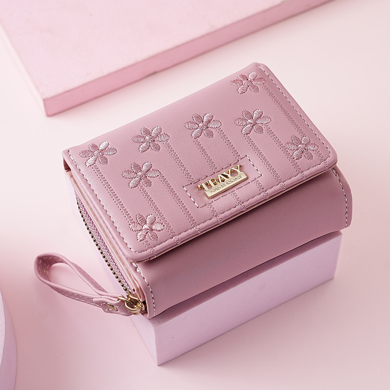 2025 New Brown Warm Tone Short Design Designer Multi Functional Zero Zipper Buckle Small Card Bag Women's Wallet Collection Bag