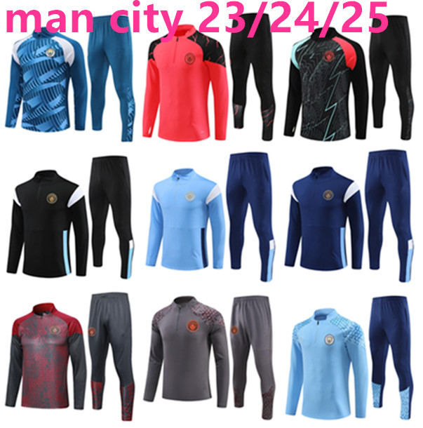 2023 2024 2025 manchesterS CITY HAALAND SOCCER JERSEYS tracksuit MEN Kids 23/24 Man city Long sleeve man Training Suit Sportswear Football Survatment Foot Chandal