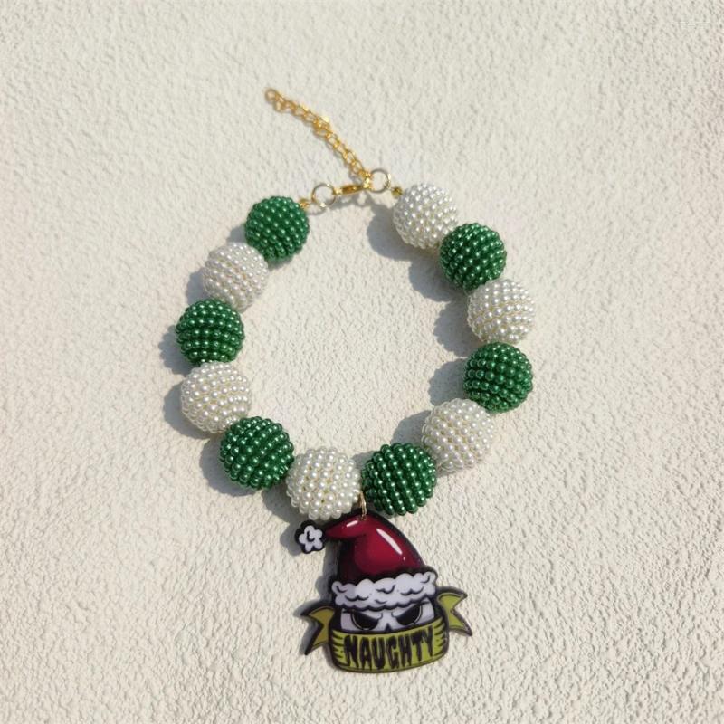 Dog Collars Fashion Christmas Halloween Personalized Yangmei Ball Pearl Pet Collar Handmake Necklace Jewelry For Cat Party
